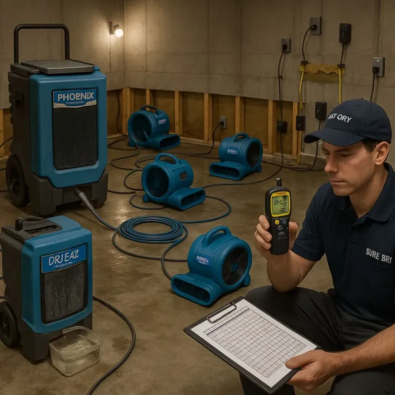 Structural Drying and Dehumidification process in Waxahachie, TX